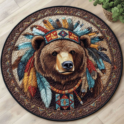 Tribal Bear CW2306044CL Quilted Round Mat