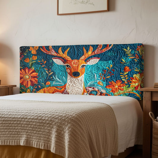 Enchanted Deer QA1112022CL Quilted Headboard Slipcover