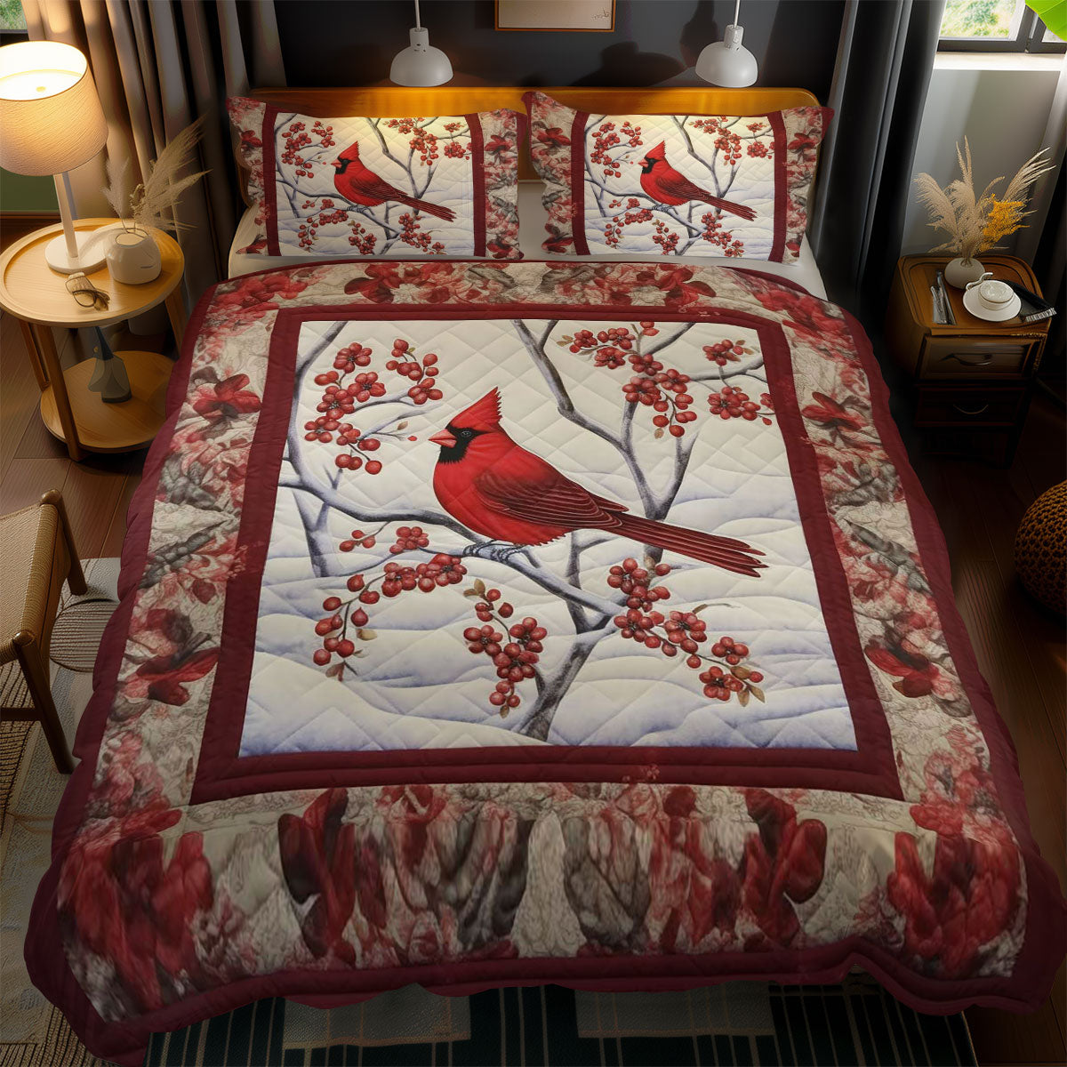 Frosty Cardinal WN2102038CL Duvet Cover Set