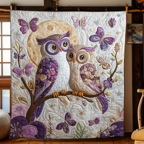 Violet Owl Couple WJ1601024CL Quilt