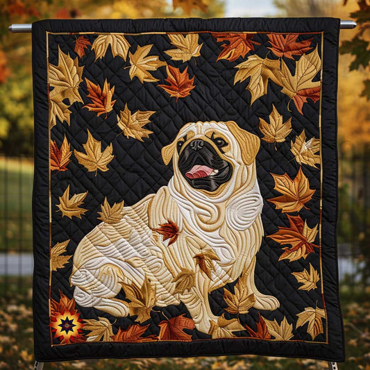 Autumn Pug Scenario WP1610005CL Quilt