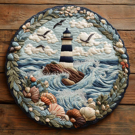 Guiding Lighthouse WN2403045CL Quilted Round Mat