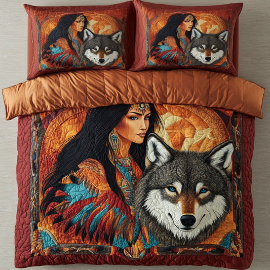 Dawn Hunt Wolf And Woman WN0908017CL Duvet Cover Set