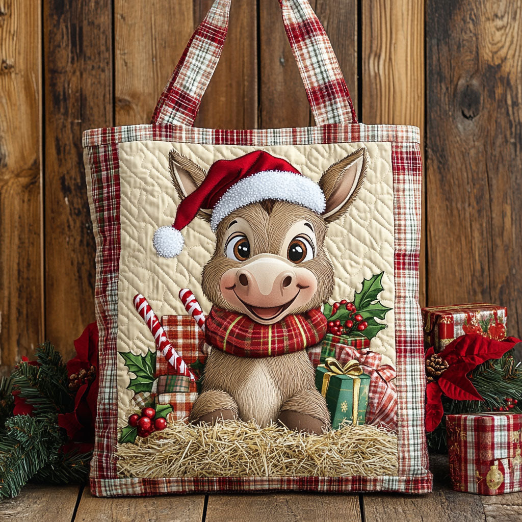 Donkey Christmas Cabin WN1111015CL Quilted Tote Bag