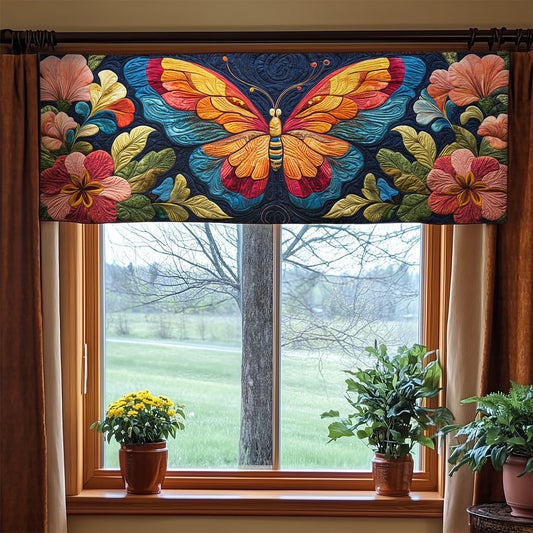 Floral Butterfly WX1405019CL Quilted Valance