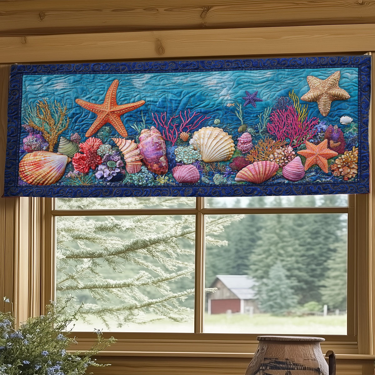 Magic Ocean WY3005052CL Quilted Valance
