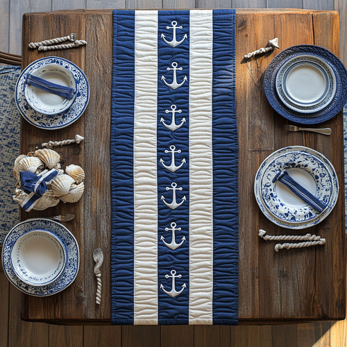 Anchor Nautical CP2605030CL Quilted Table Runner