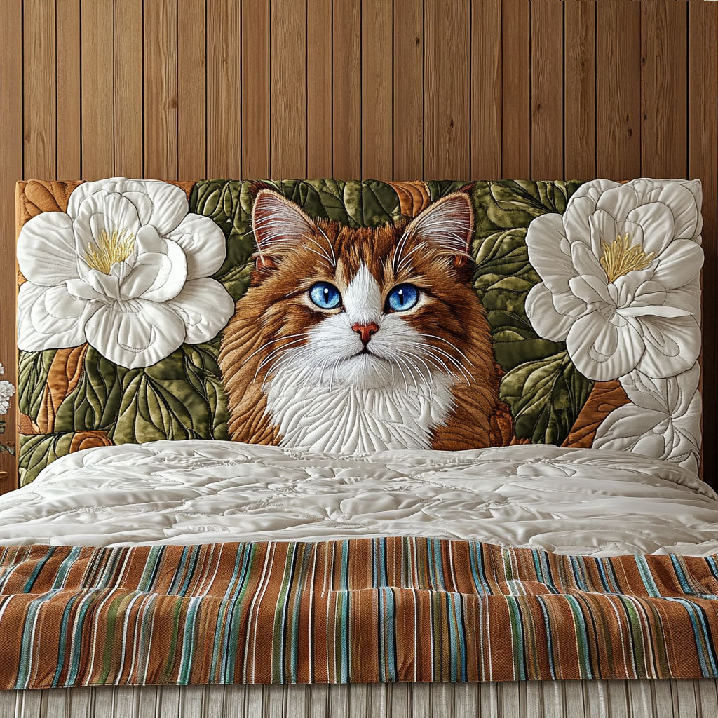 Blooming Graceful Cat QA2012015CL Quilted Headboard Slipcover