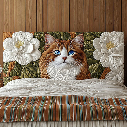 Blooming Graceful Cat QA2012015CL Quilted Headboard Slipcover