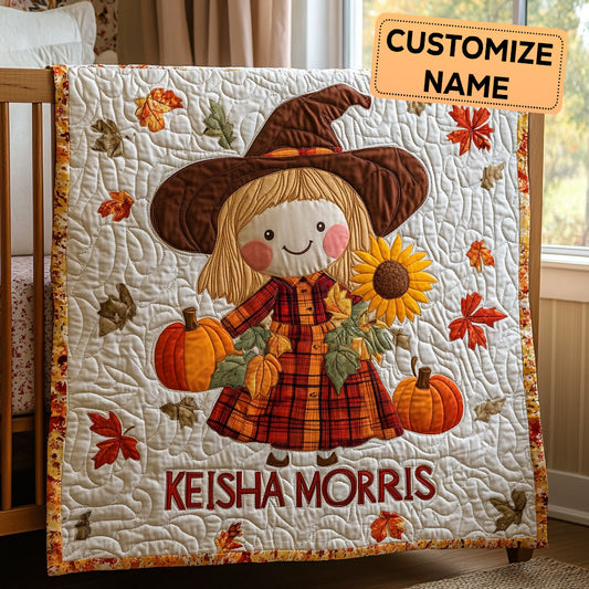 Cozy Pumpkin CP3007012CL Personalized Baby Quilt