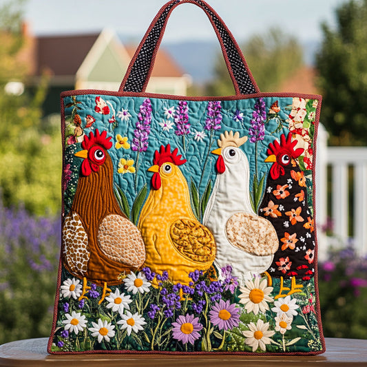 Country Chic Chickens LT2811017CL Quilted Tote Bag