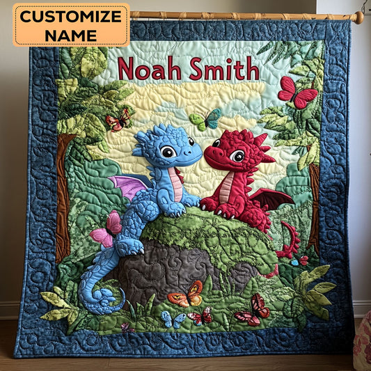 Little Dragon Dreams WY1807007CL Personalized Baby Quilt