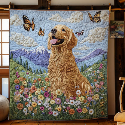Golden Retriever Flower CW2005270CL Quilt