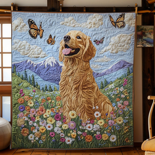 Golden Retriever Flower CW2005270CL Quilt