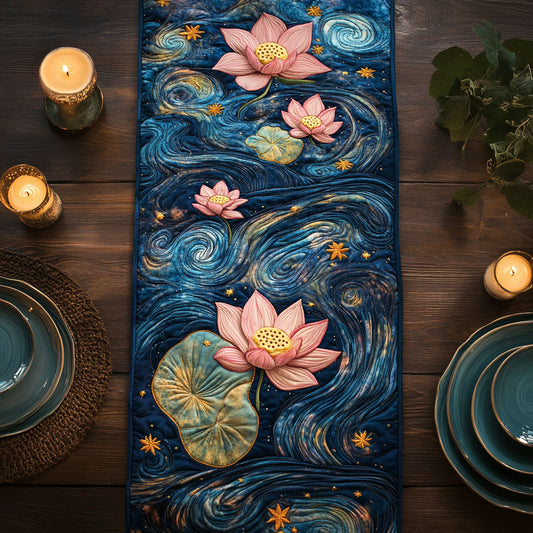 Lotus Bloom CW1806031CL Quilted Table Runner