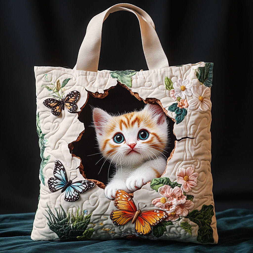 Curious Cat WN2609015CL Quilted Tote Bag