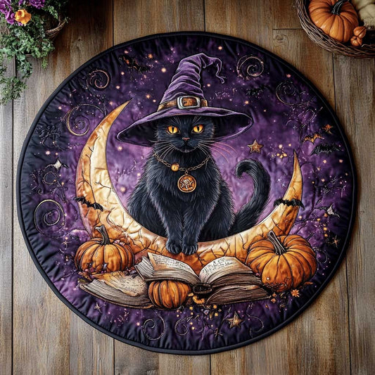 Witch Cat CQ1205038CL Quilted Round Mat