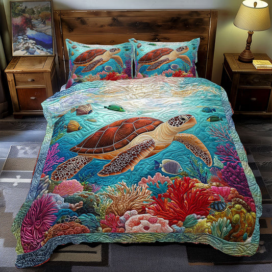 Turtle In Ocean WY2412066CL Duvet Cover Set