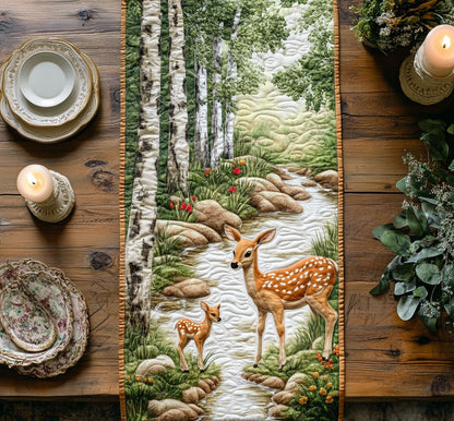 Deer Forest CW2105336CL Quilted Table Runner