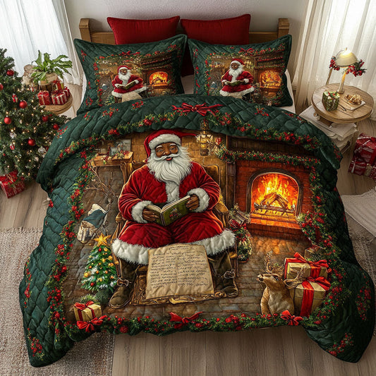 Snowflake Black Santa Claus Love WN0511084CL Duvet Cover Set