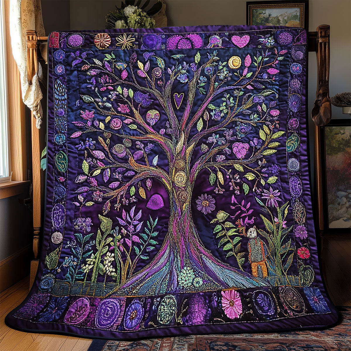 Purple Tree Of Life WX2201041CL Quilt