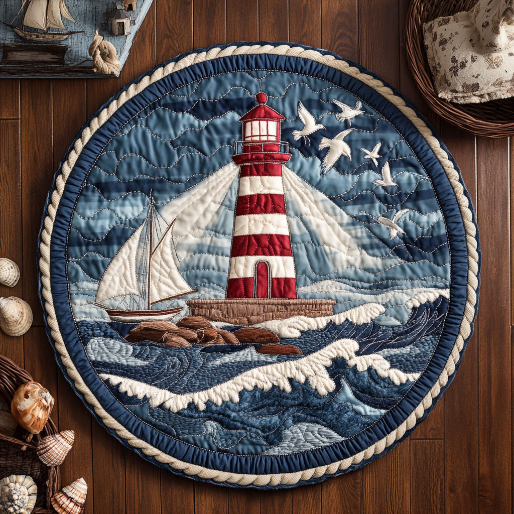 Light In Sea WY0904046CL Quilted Round Mat