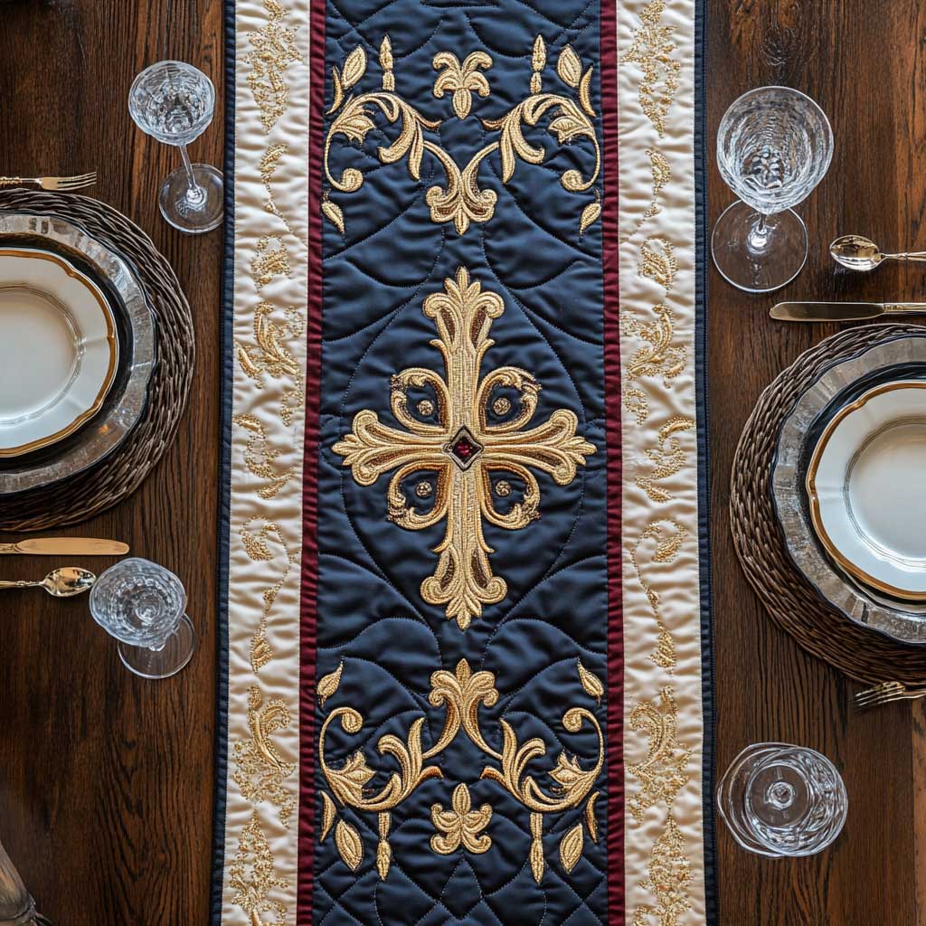 Luxury Cross CQ2005025CL Quilted Table Runner