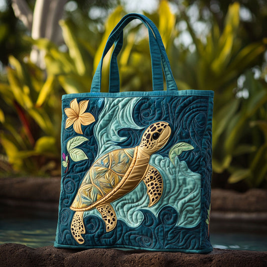 Palm Shade Turtle WN3009043CL Quilted Tote Bag