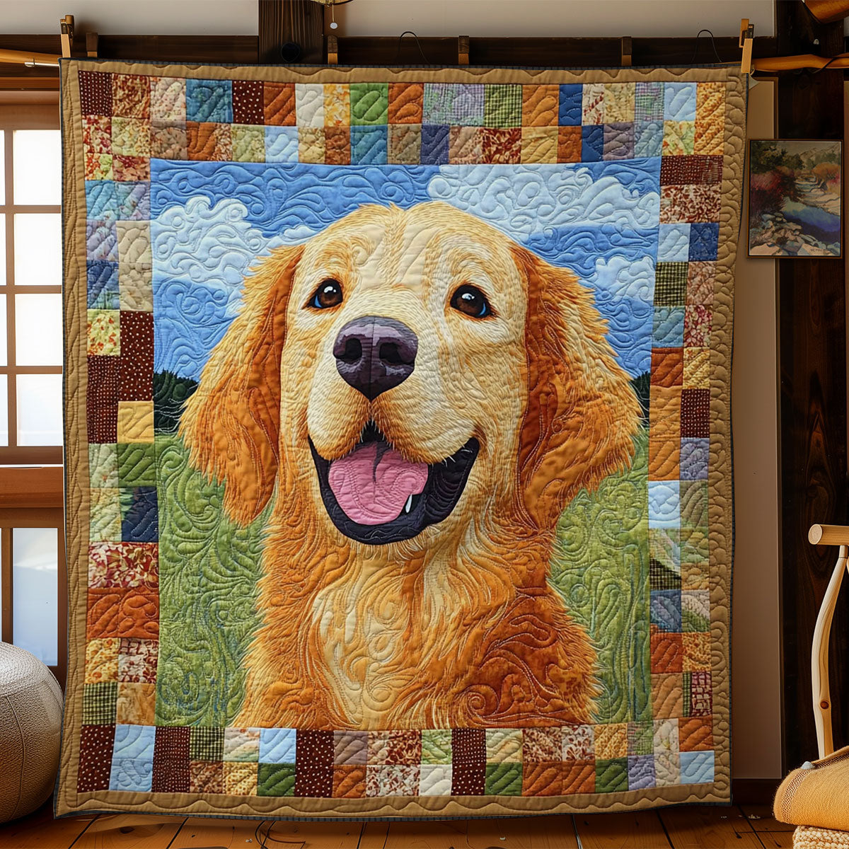 Golden Meadow Retriever WN2006012CL Quilt