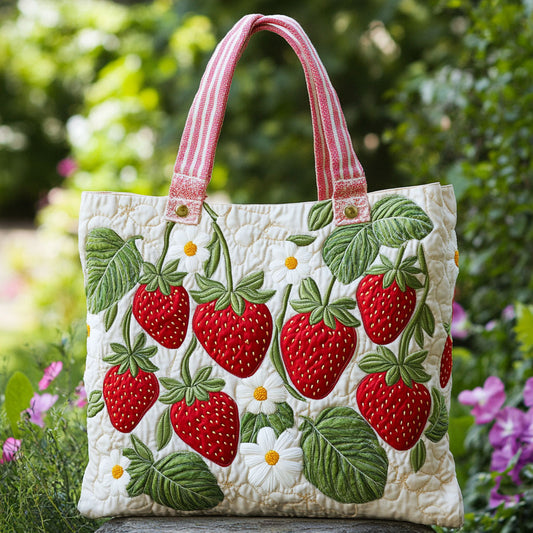 Strawberry Delight CW2609013CL Quilted Tote Bag