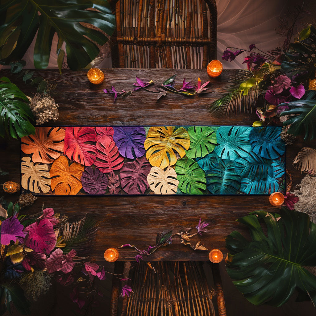 Monstera Joy WN0307109CL Quilted Table Runner