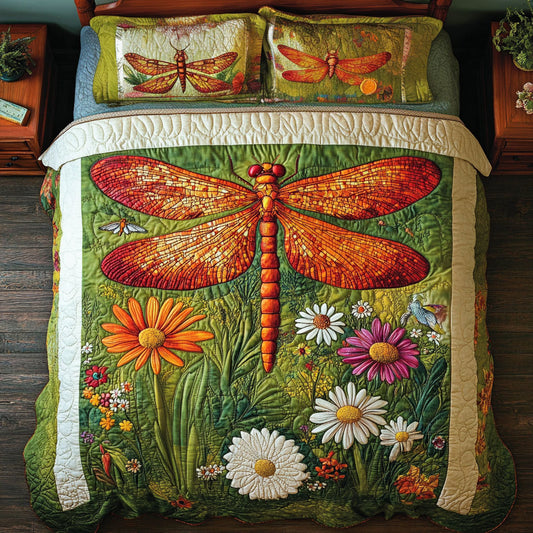 Fire Dragonfly In Garden WY0502073CL Duvet Cover Set