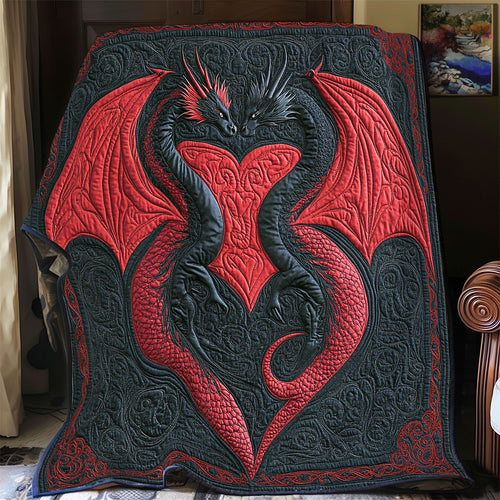 Red Black Couple Dragon WY0801049CL Quilt