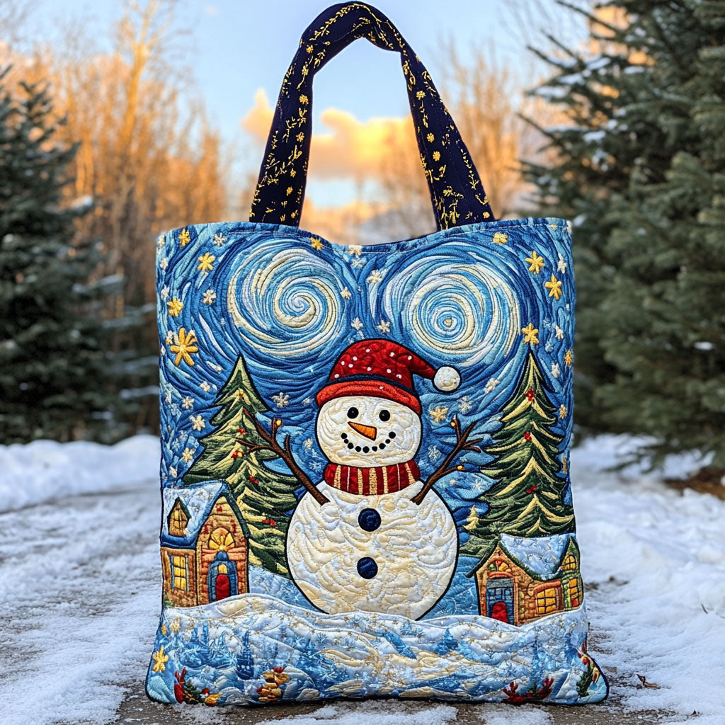 Twinkling Joy Snowman WN0511104CL Quilted Tote Bag