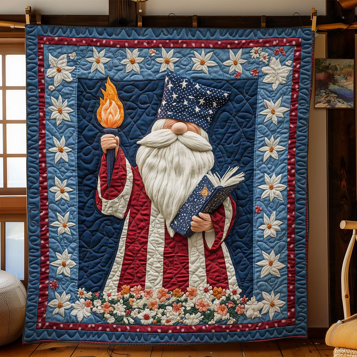 Patriotic Gnome WN1404057CL Quilt