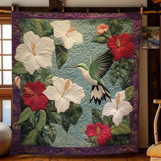 Hibiscus And Hummingbird WY2403042CL Quilt