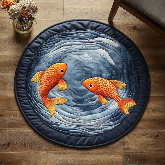 Golden Fish WN2103023CL Quilted Round Mat