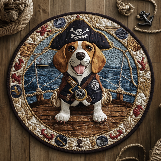 Pirate Pup WY2804013CL Quilted Round Mat