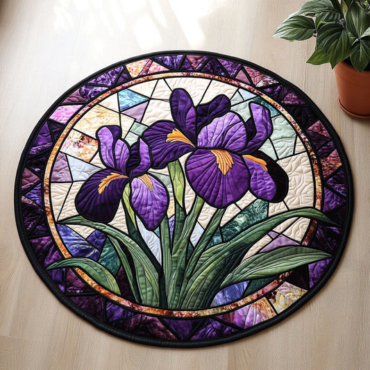 Iris Bloom CW2407036CL Quilted Round Mat