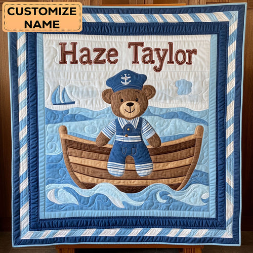 Captain Bear WN2807029CL Personalized Baby Quilt
