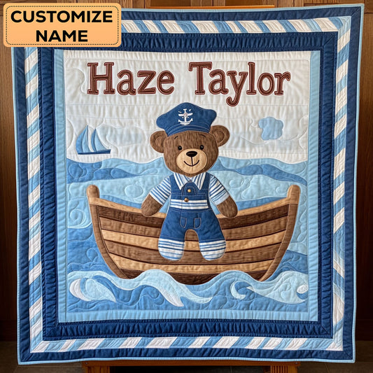 Captain Bear WN2807029CL Personalized Baby Quilt
