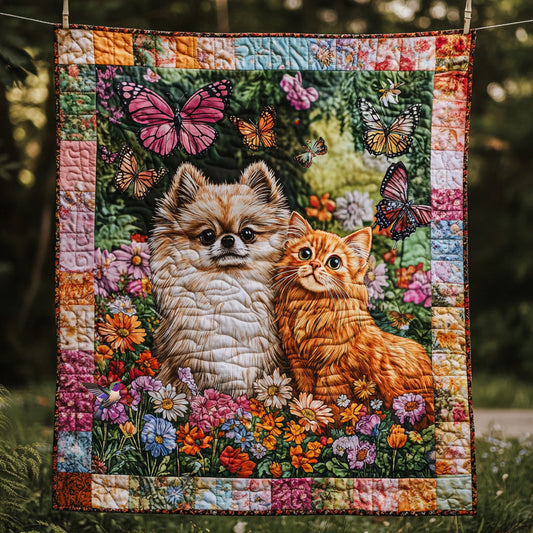 Pomeranian Flower WT2110007CL Quilt