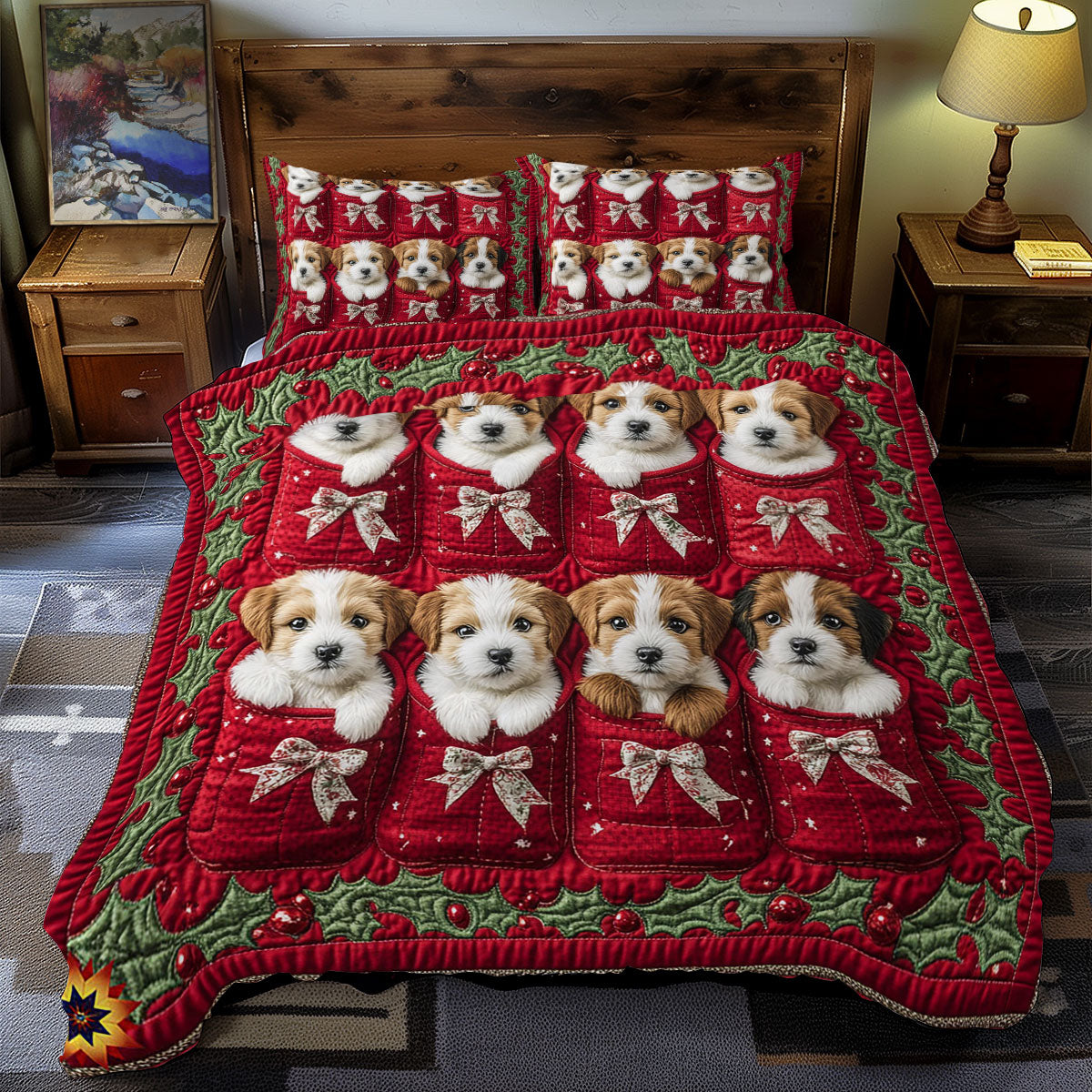 Christmas Puppy WY2811054CL Duvet Cover Set