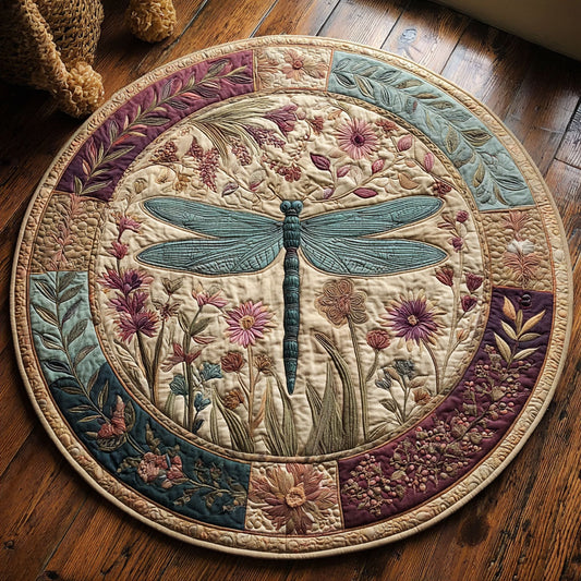 Dragonfly Bloom Garden CW0509004CL Quilted Round Mat