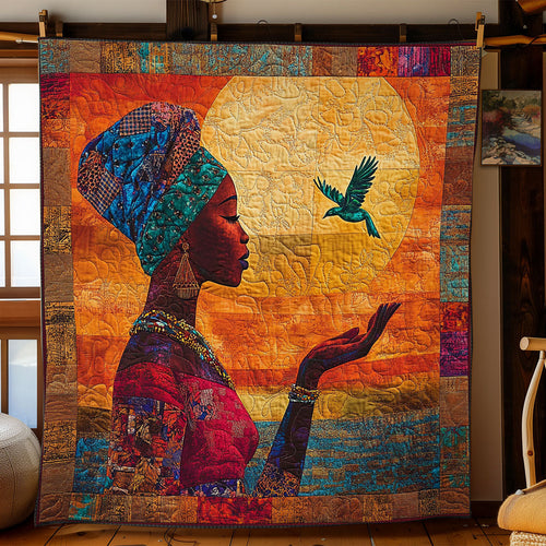 Black Women And Bird WY0503095CL Quilt