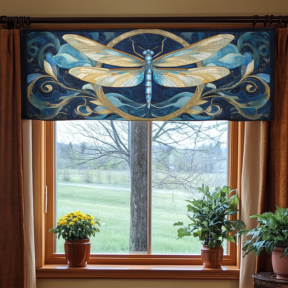 Mystic Dragonfly WX0905037CL Quilted Valance