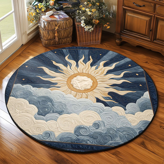 Celestial Glowing Sun WP2003072CL Quilted Round Mat
