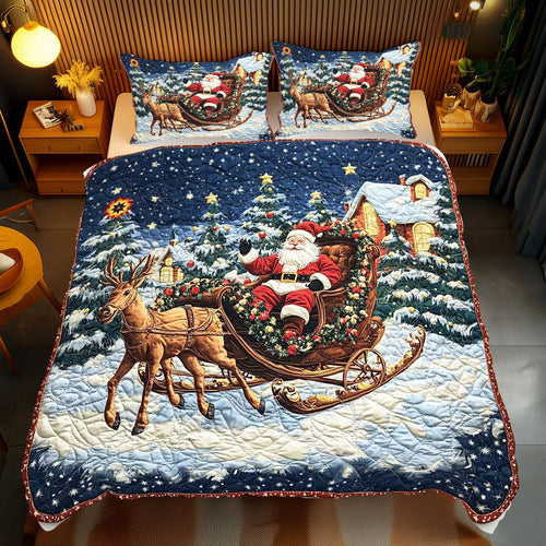 Santa Delivering Christmas Gift WP2211023CL Duvet Cover Set