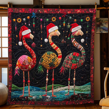 Plaid Flamingo Christmas WN1112038CL Quilt