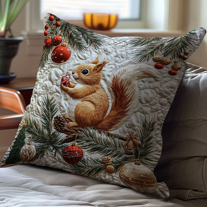 Christmas Baubel Squirrel WJ2311042CL Quilt Pillow Case